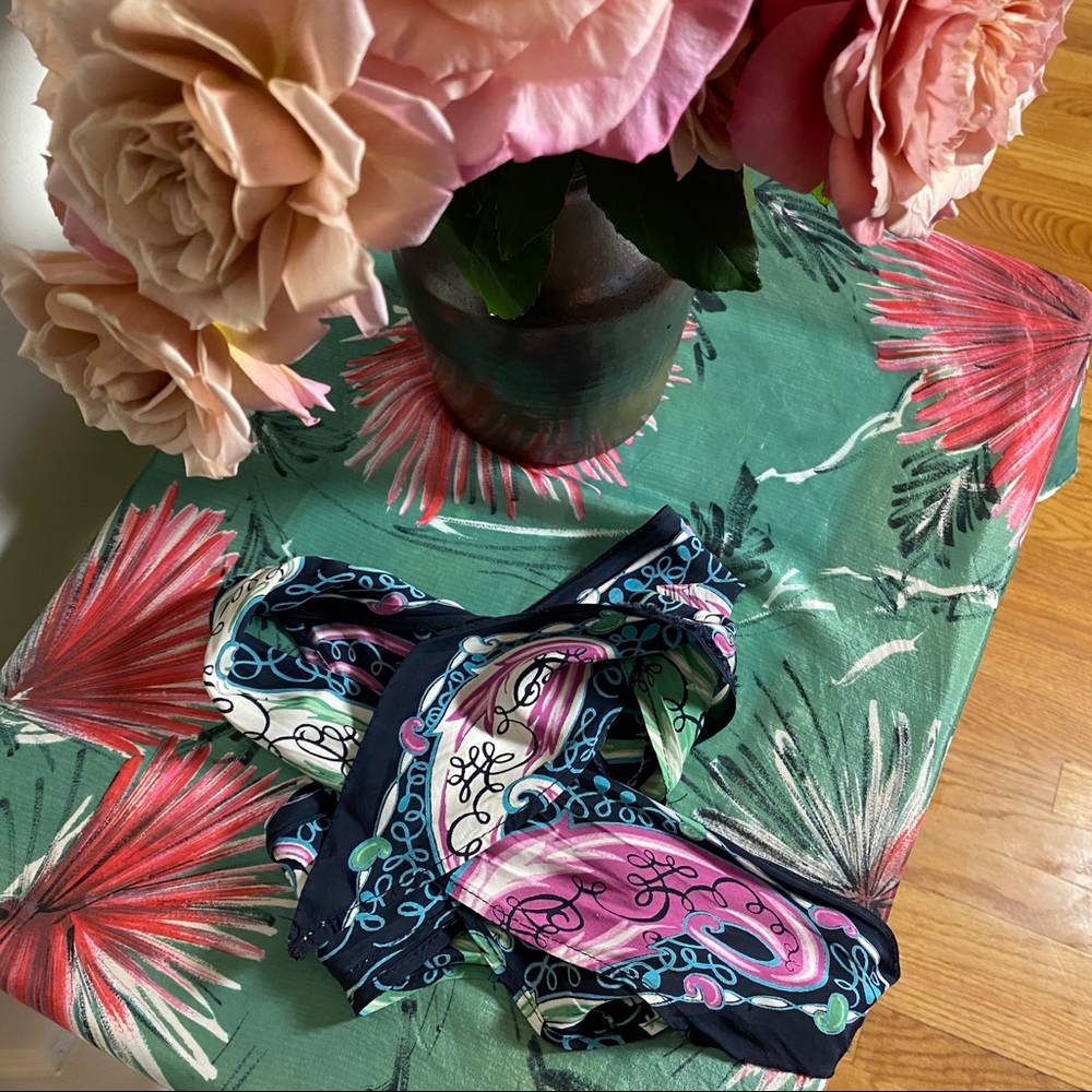 40’s Cold Rayon Scarf Vintage Original